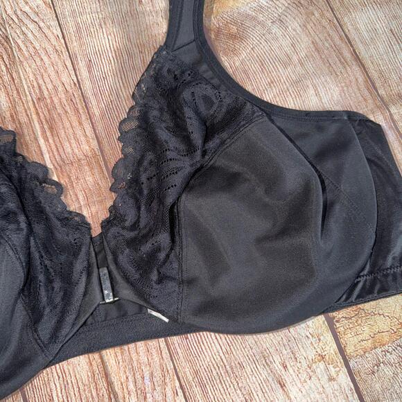 Black Underwire Lace Full Coverage Bra Size 38C - Picture 3 of 6